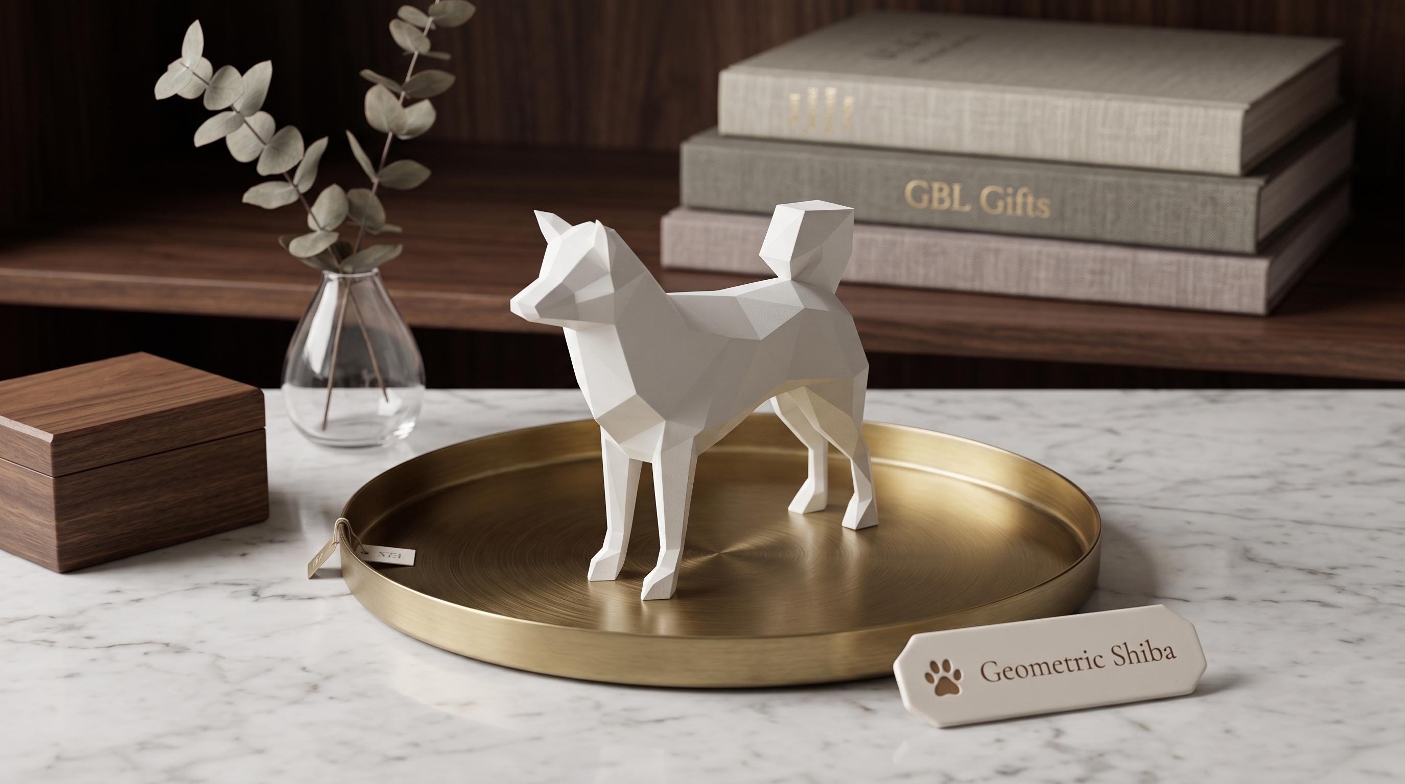 Doge Shiba Inu Statue Figurine | White or Black | Miniature pet Shiba Inu Dog Figure