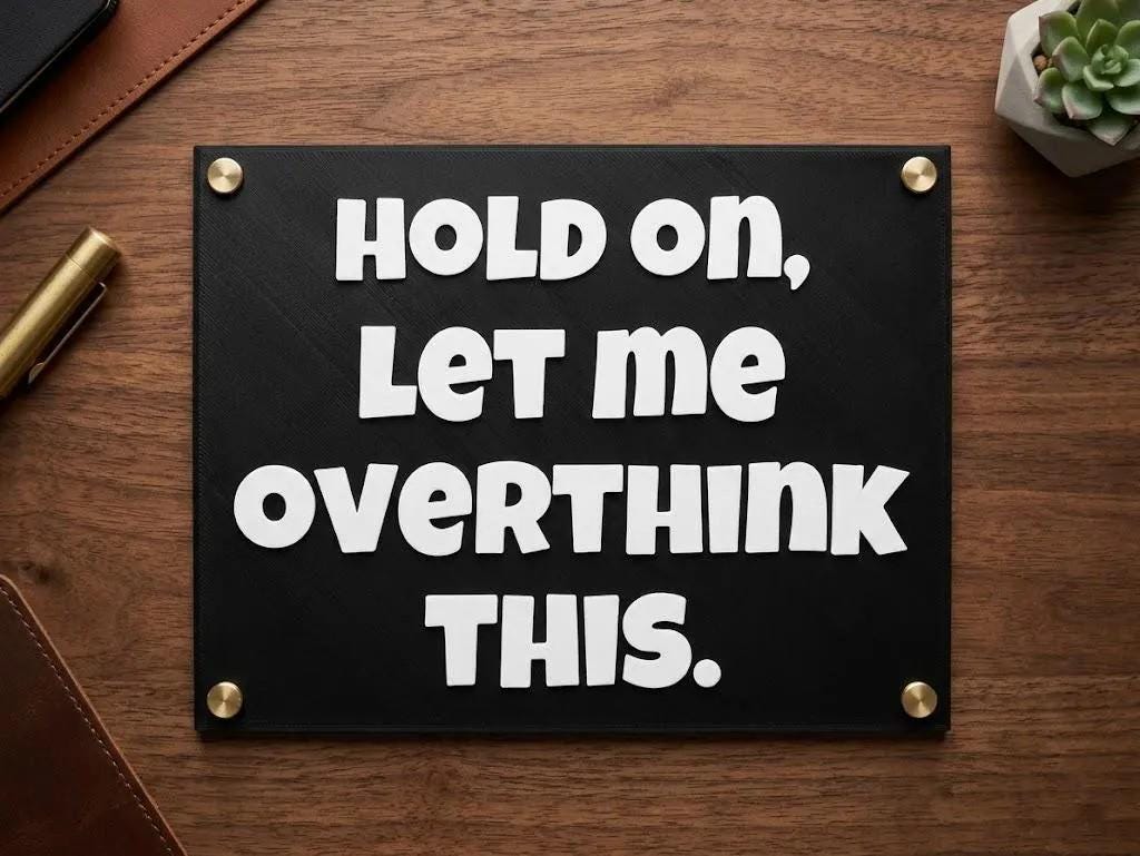 Hold On, Let Me Overthink This - Funny Sign For Over thinker - Signs for Gifts