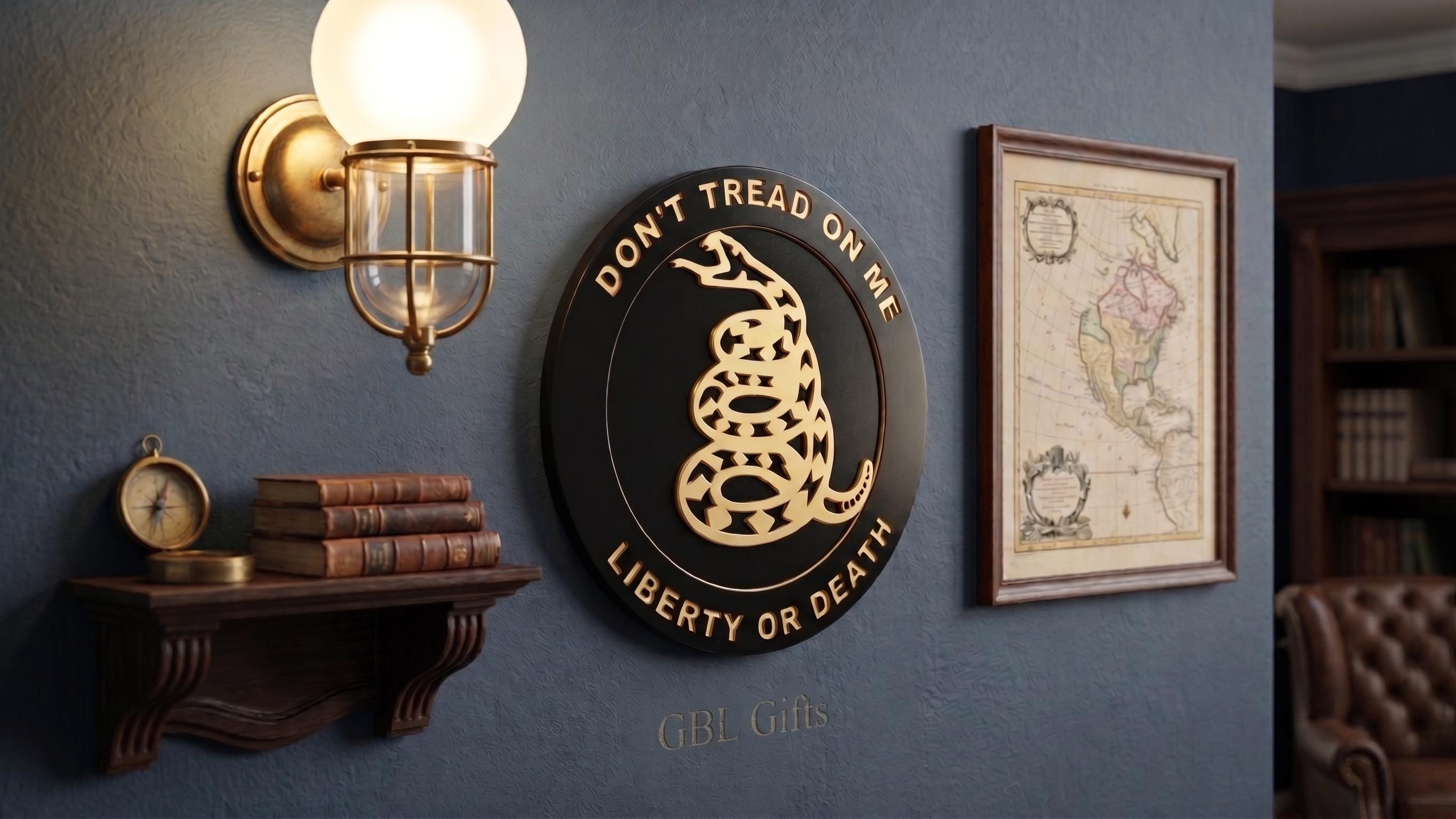 Don't Tread On Me - Gadsden Flag Sign - Liberty Or Death - Wall Art