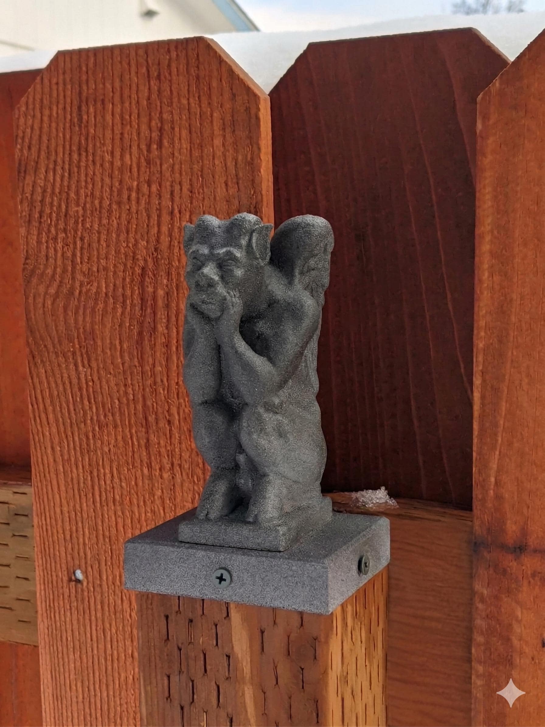 Gargoyle Fence Post Topper 4x4 PVC Vinyl or Wood - Garden Gargoyal Statue