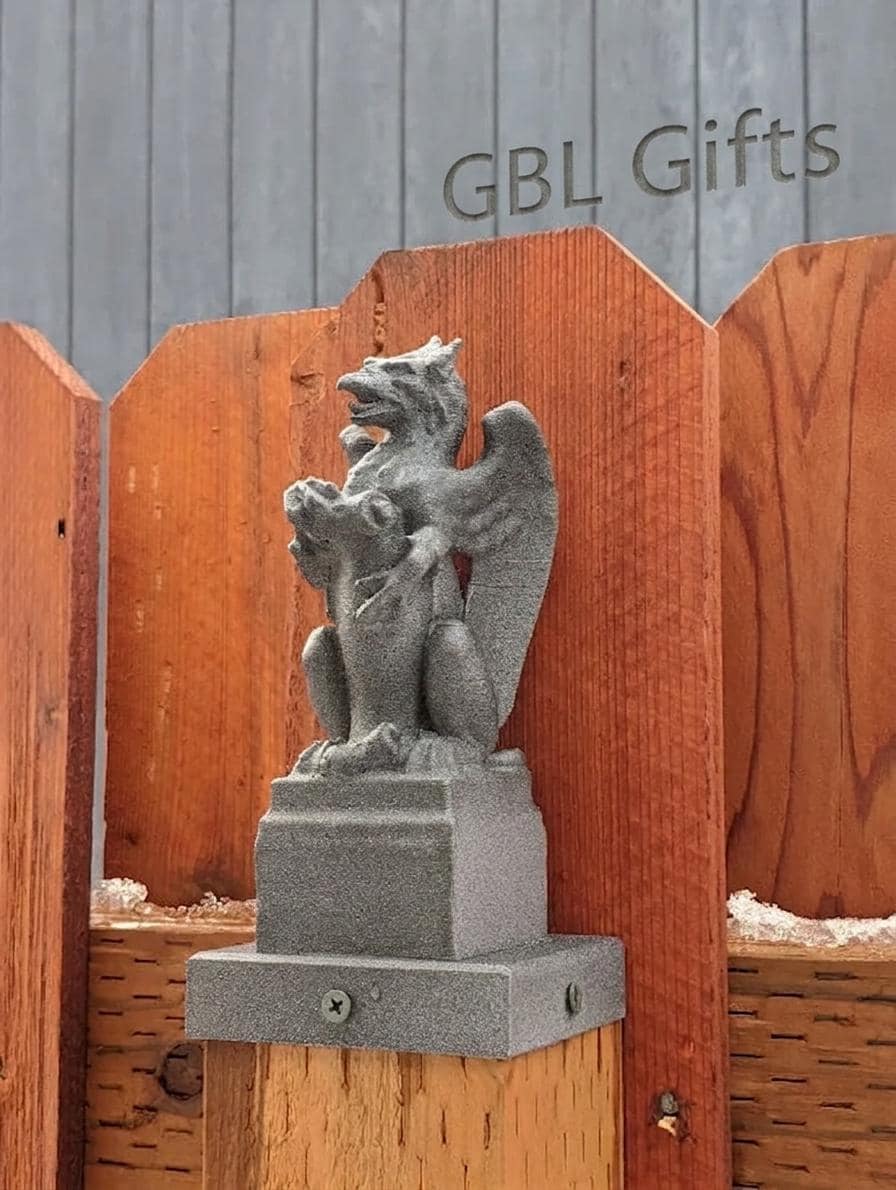 Gargoyle Fence Post Topper 4x4 PVC Vinyl or Wood - Garden Gargoyal Statue