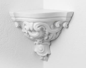 Baroque Corner Shelf - Any Color - Wall Mounted Corner Shelves