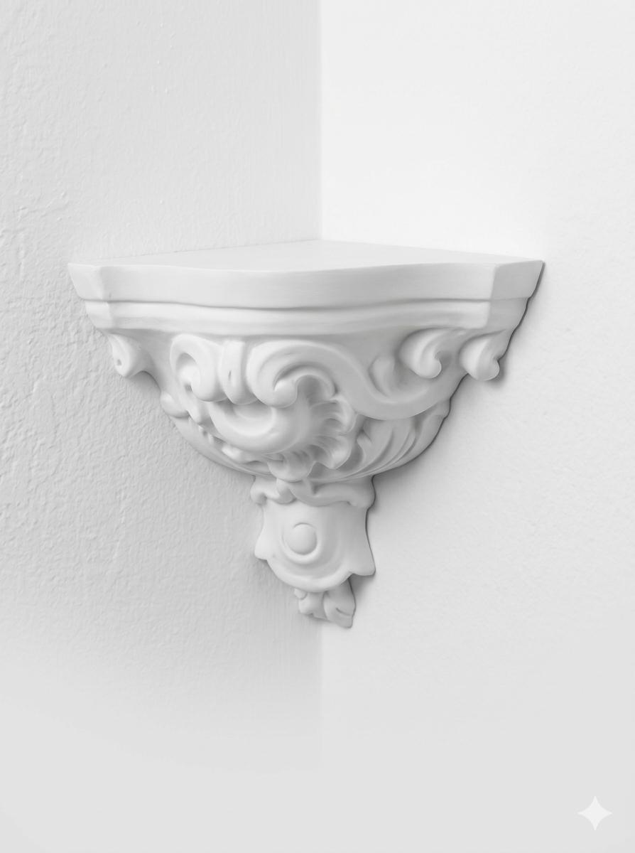 Baroque Corner Shelf - Any Color - Wall Mounted Corner Shelves