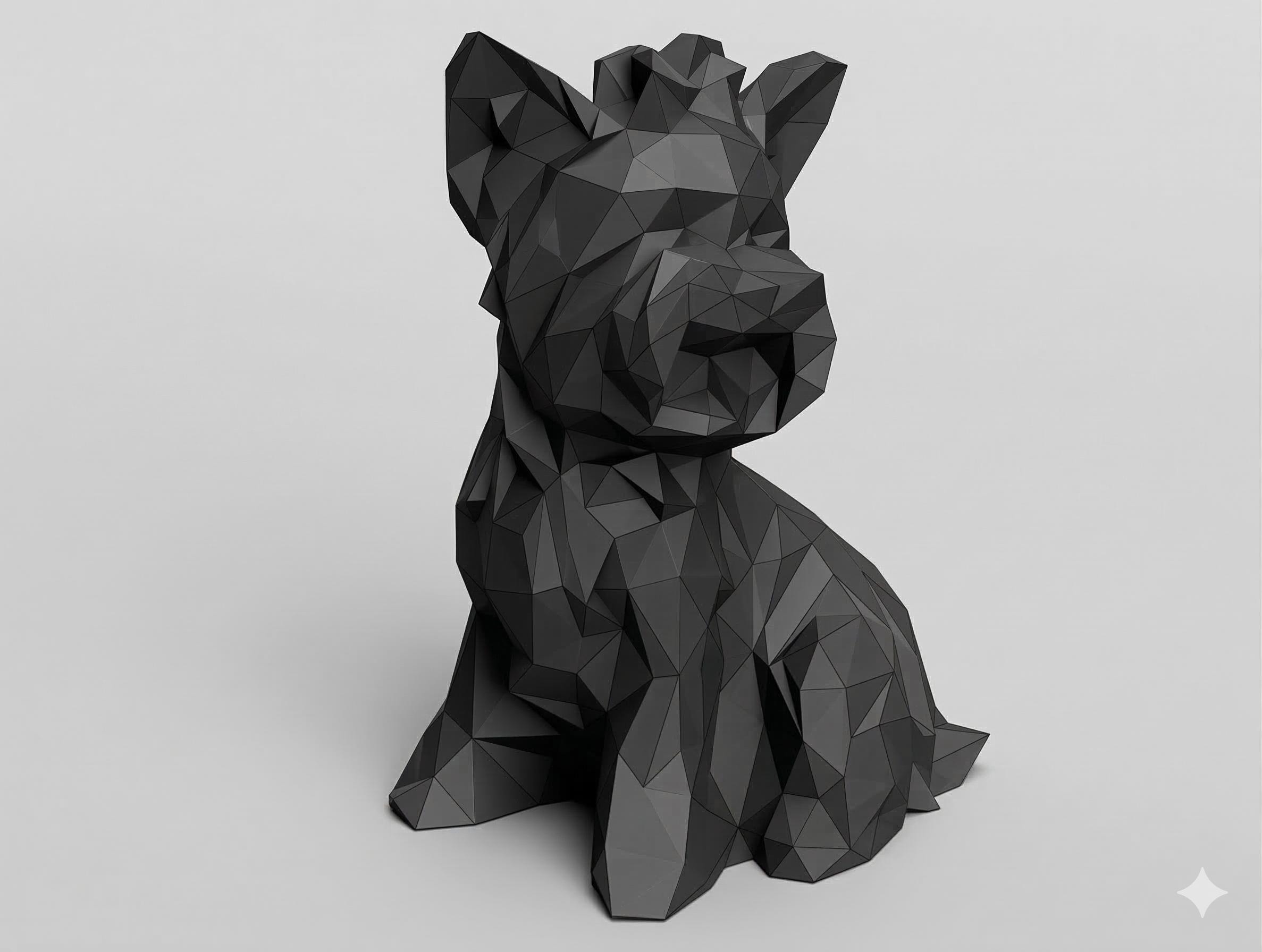 Geometric Yorkie Dog Statue Figurine | Yorkies