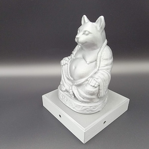Cat Buddha 4x4 Fence Post Topper Statue Garden Statue for Kitty Kitten Lovers | Housewarming Gift for Buddhists | Meditating Buddhas Cats
