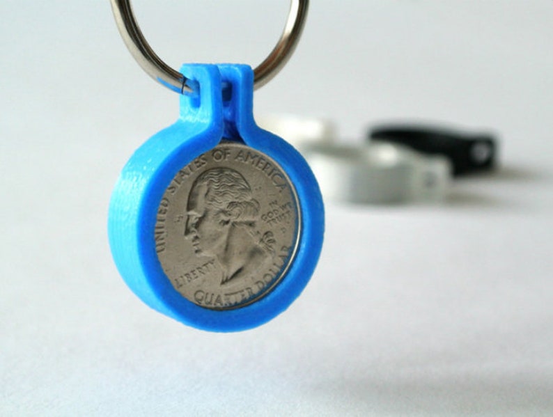 Quarter Coin Keychain Holder Aldis Card Quarter Holder Aldi Etsy