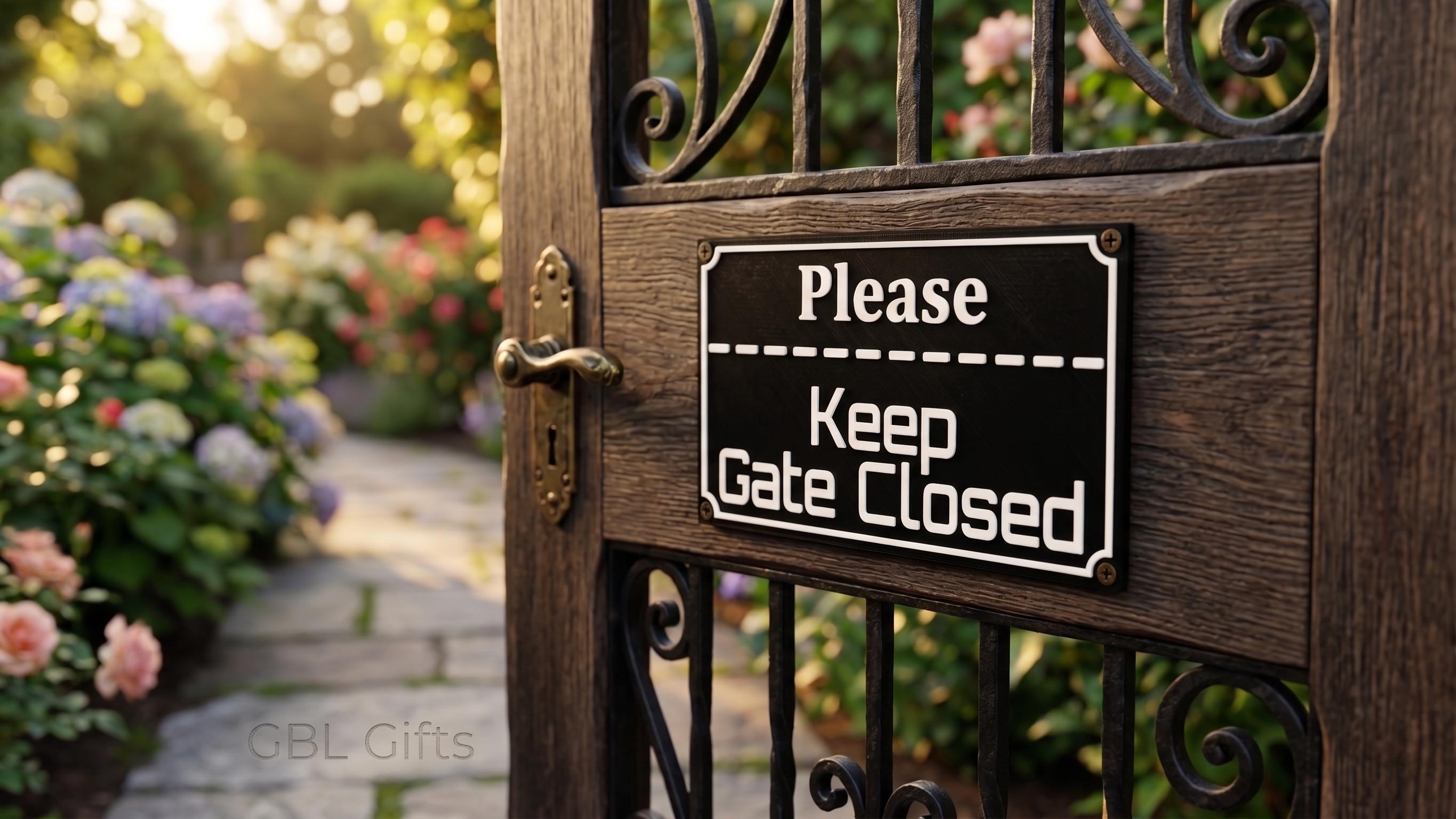 Please Keep Gate Closed Sign