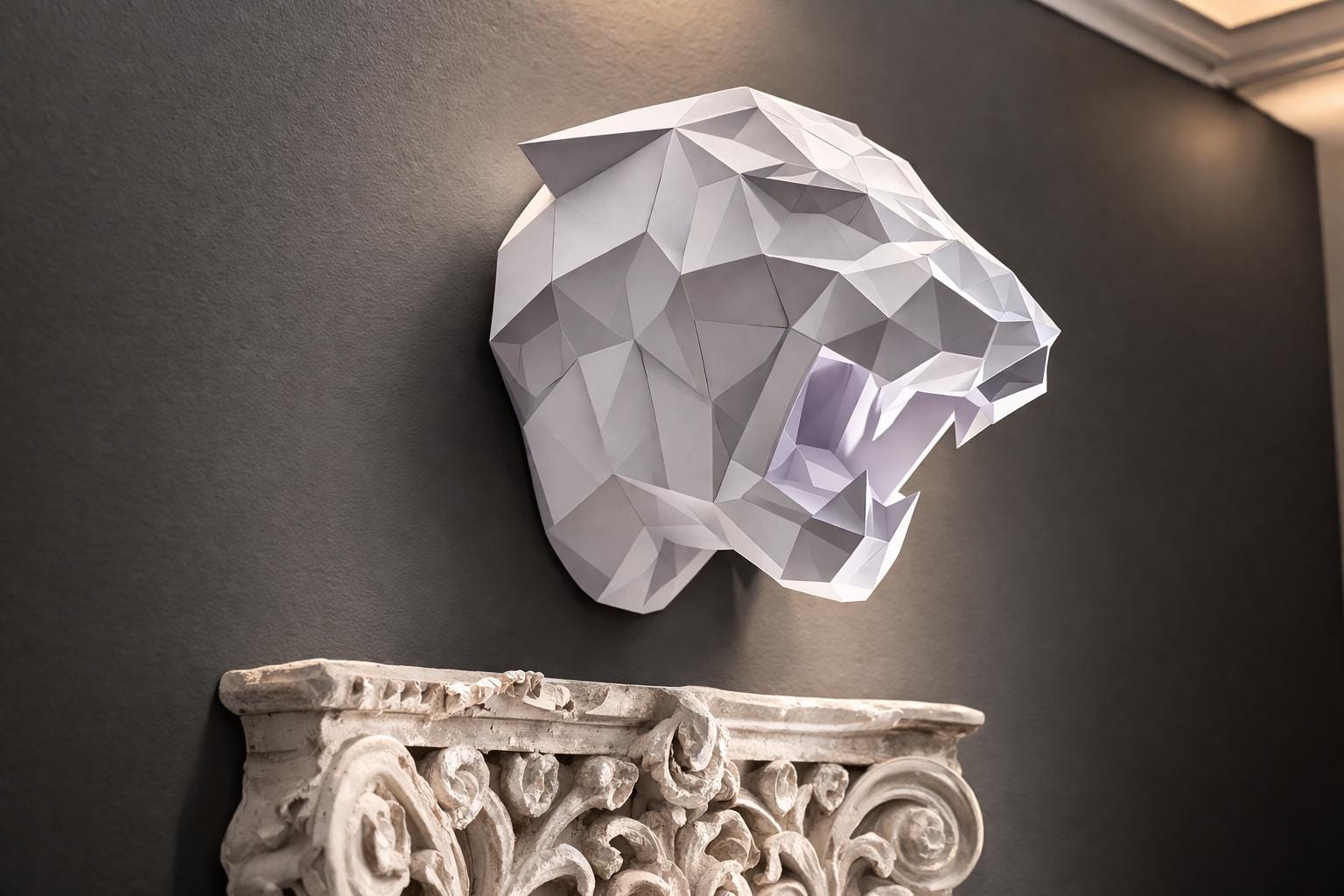 Geometric Tiger Head Wall Mounted - Any Color!
