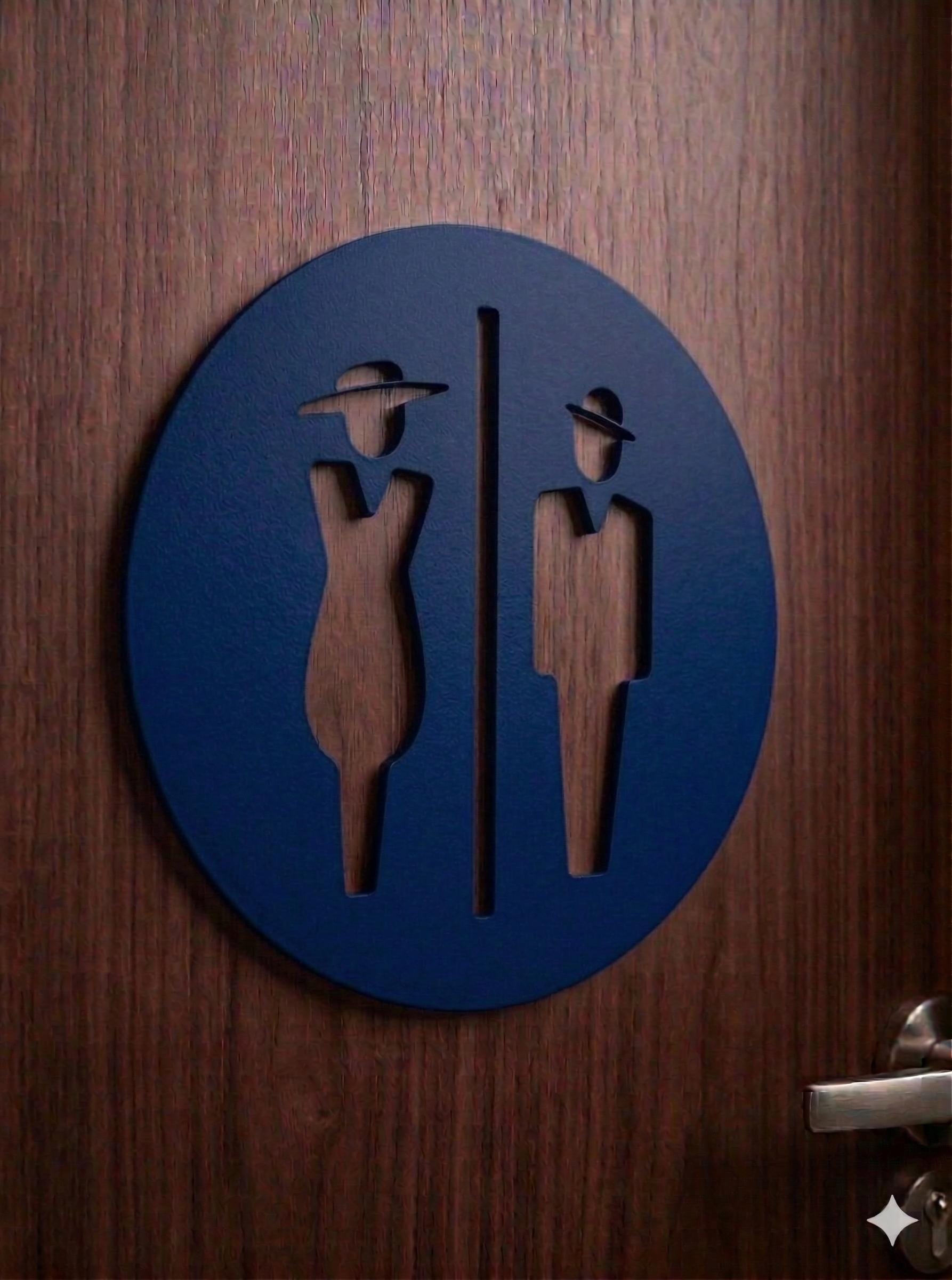 Wc Sign Classy Classy Bathroom Sign | Restroom Sign Figures | Any Color | Free ...
