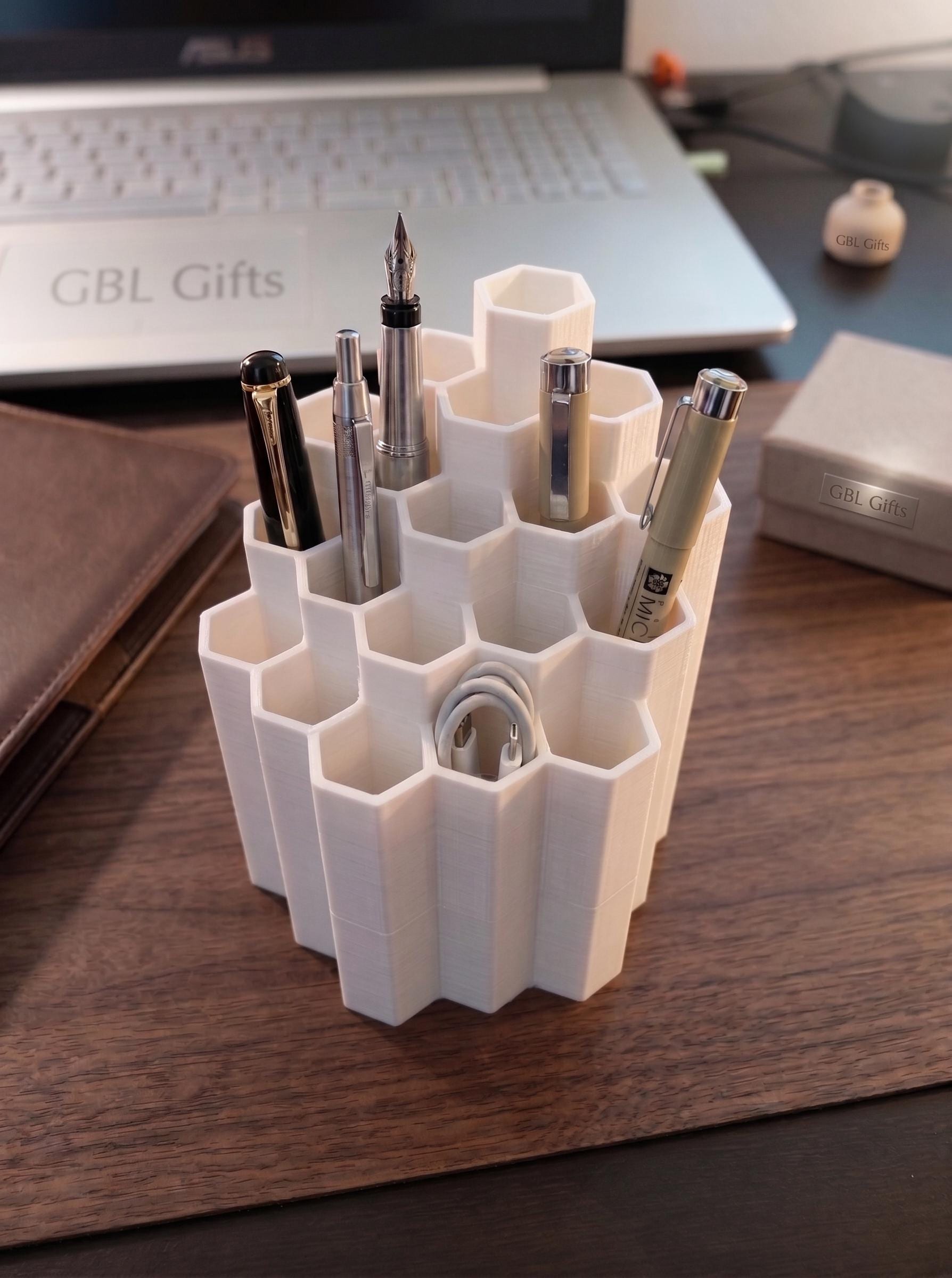 Hexagon Pencil Holder Pen Cup for Desk
