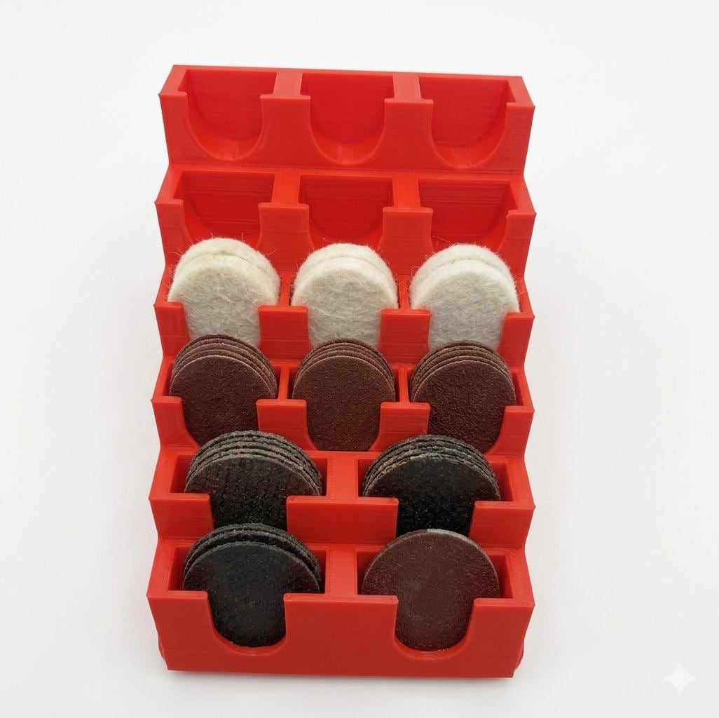 Disk Holder Compatible with Dremel | Garage Organization | Rotary Tool Accessories | Wall Mounted Storage
