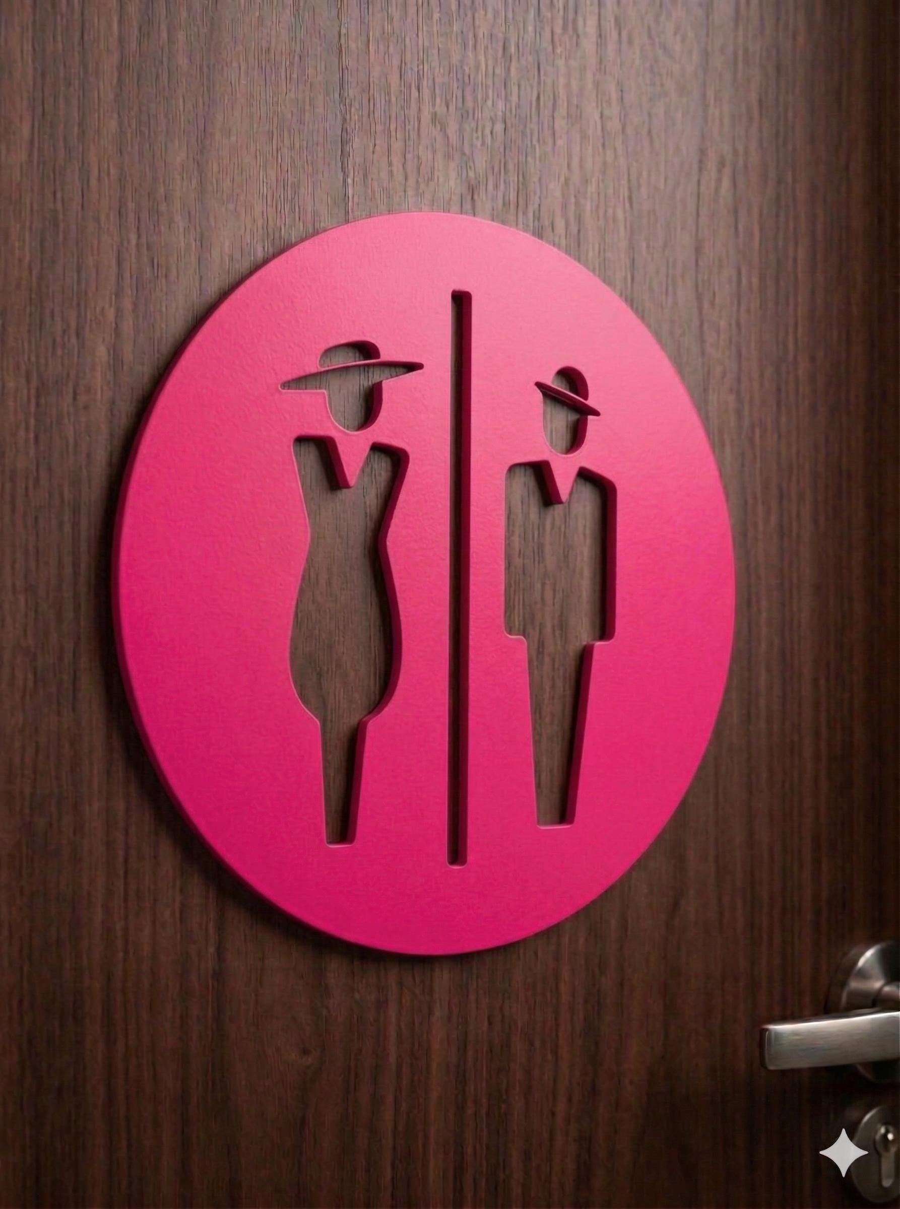 Wc Sign Classy Classy Bathroom Sign | Restroom Sign Figures | Any Color | Free ...