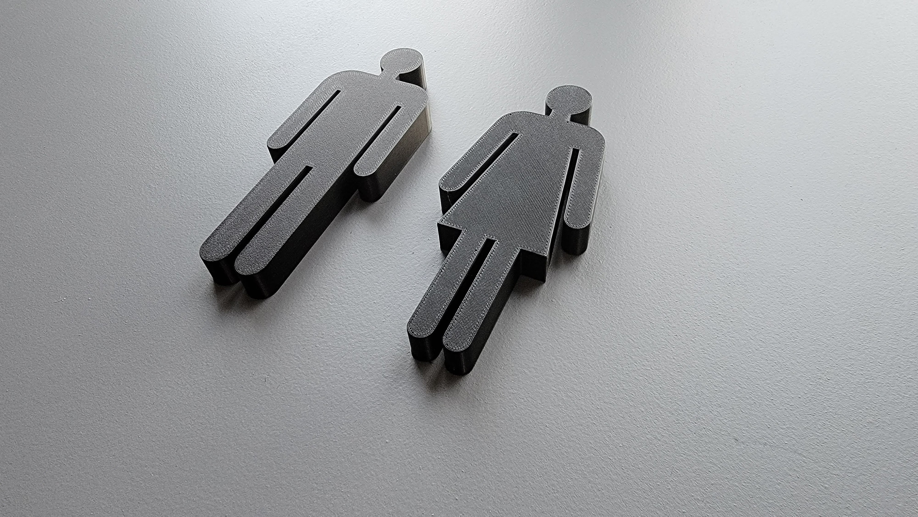 Bathroom Man and Woman Sign | Restroom Sign Figures Free Standing Mens Room and Ladies Room Lavatory Figurines | Pooping