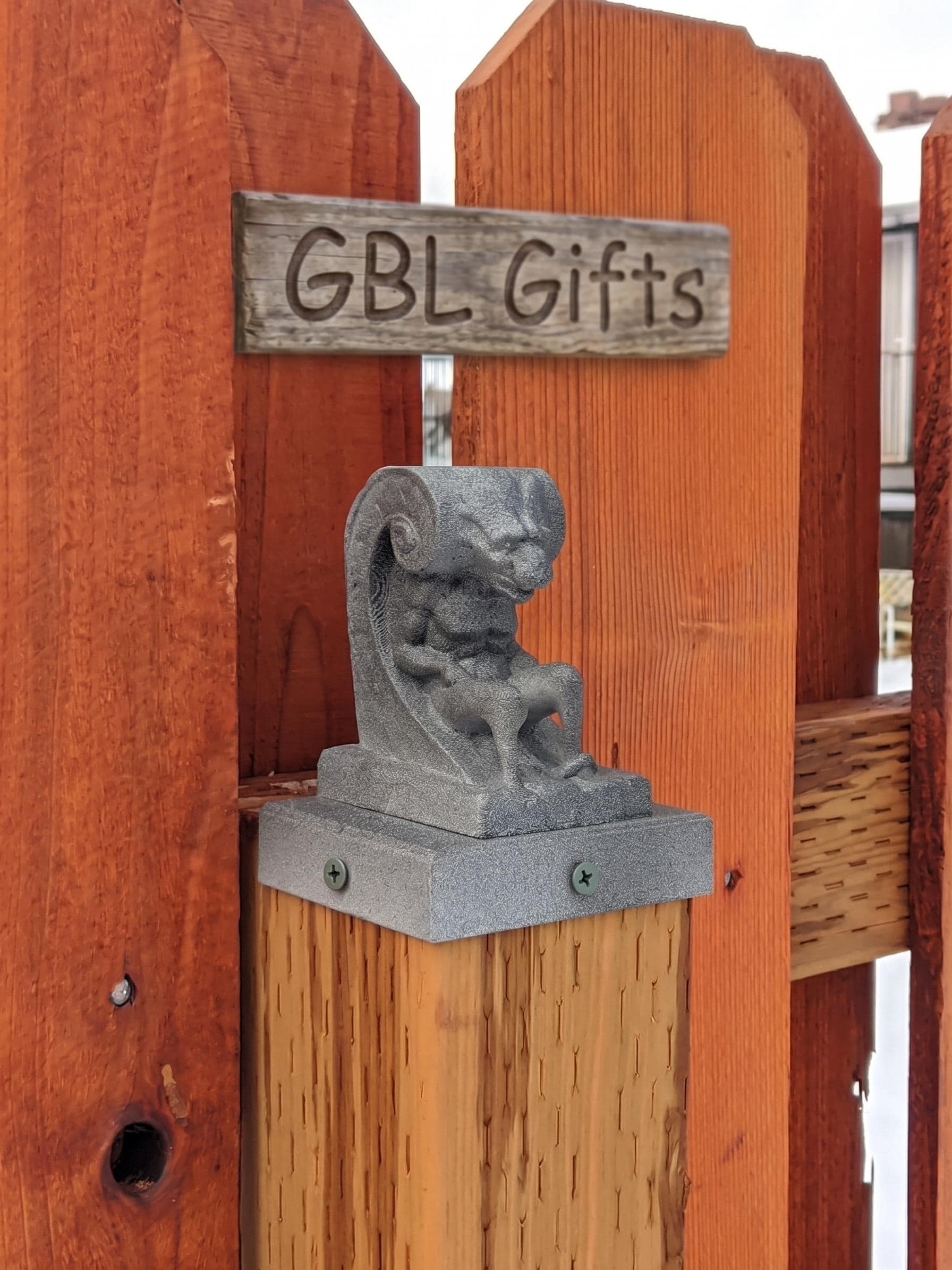 Gargoyle Fence Post Topper 4x4 PVC Vinyl or Wood - Garden Gargoyal Statue