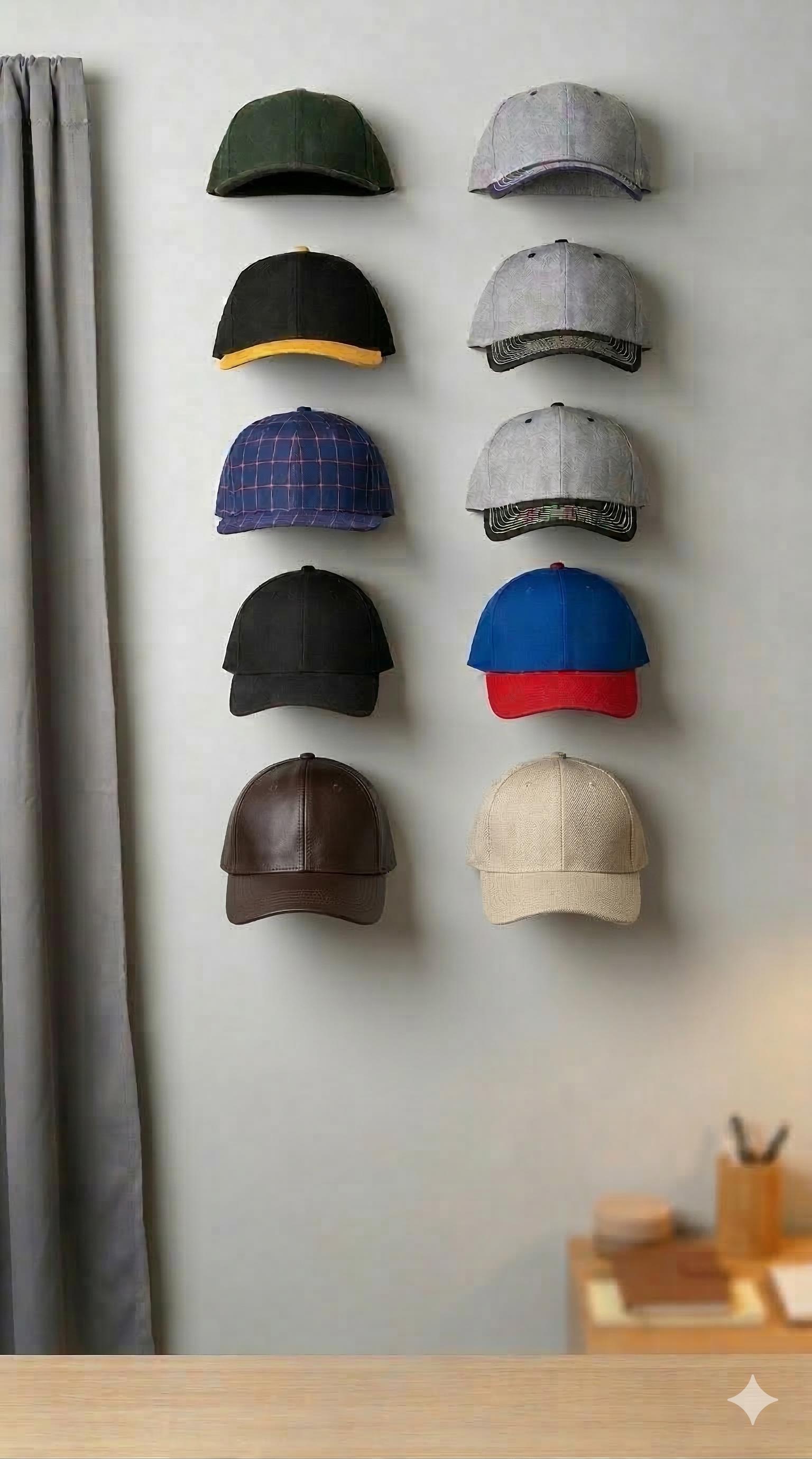Cap Display Holder Screw To Wall Securely | Hat Wall Mounted Holder | Gift for friend with a lot of hats | Put Favorite hats on display