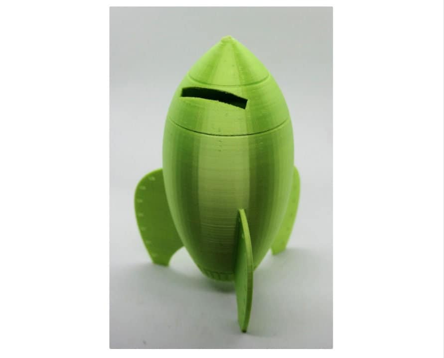 Rocket BLAST OFF Piggy Bank for Young Boys and Girls who love space, rockets, elon musk, exploration!  Removable top!