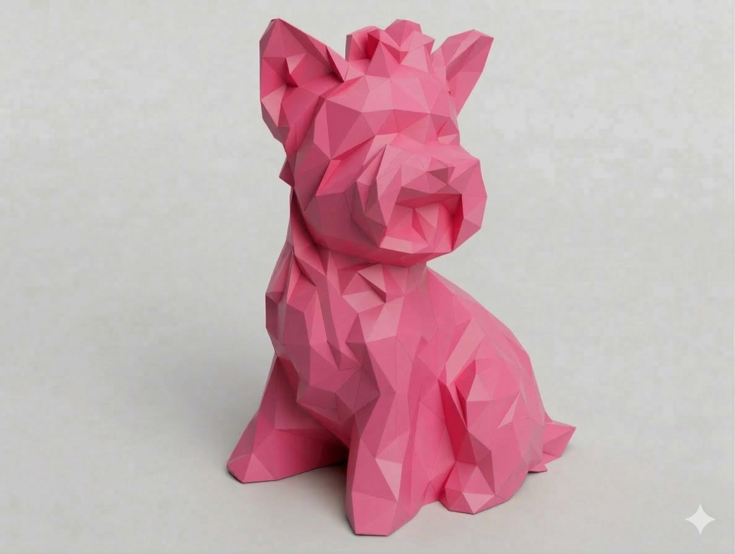 Geometric Yorkie Dog Statue Figurine | Yorkies - Etsy