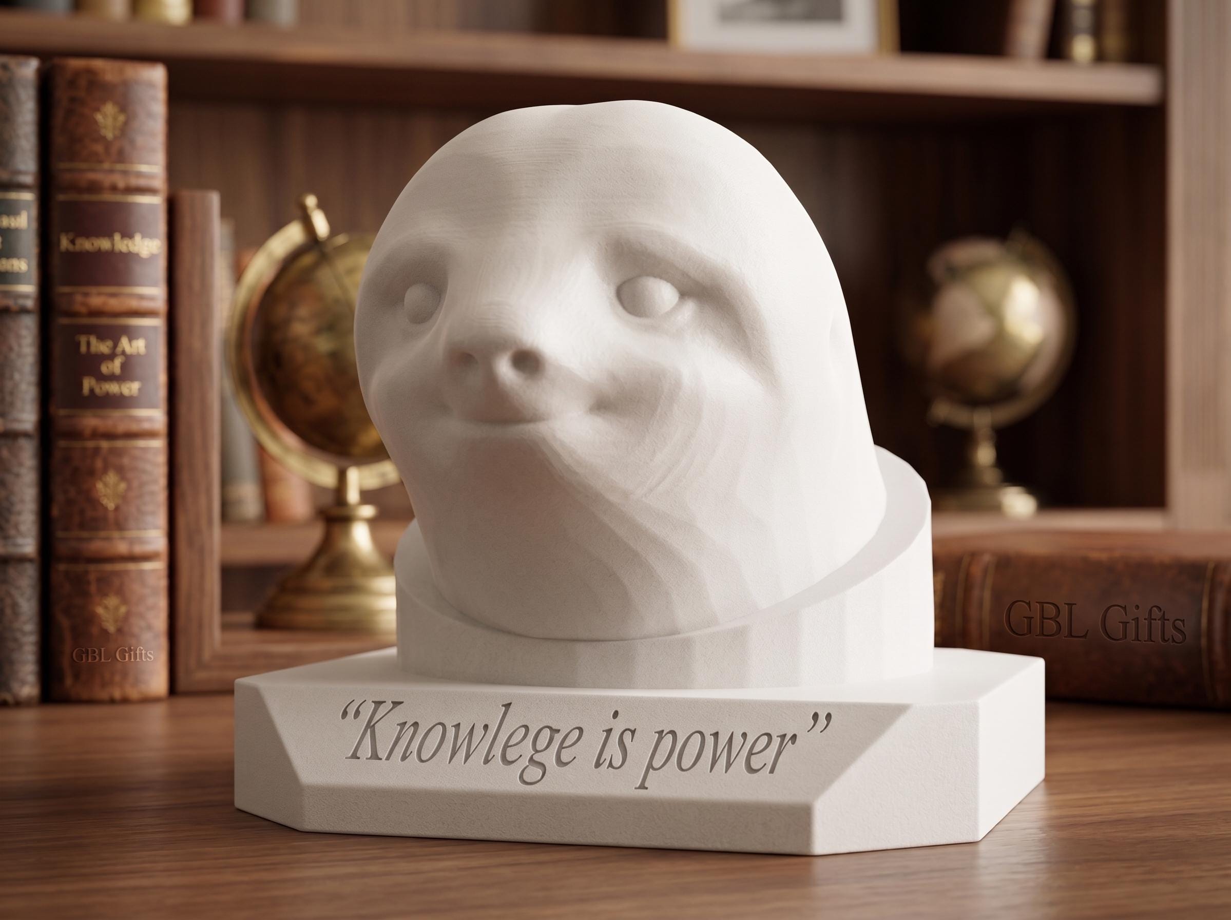 Knowlege is power - Astro Sloth Sculpture