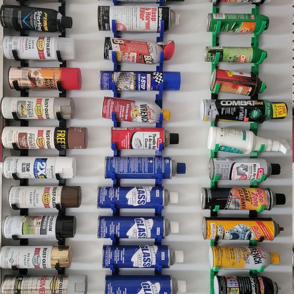 MOLIGOU Supporto A Parete Per Bottiglie Spray – Organizer In Acciaio Per Garage E Dettaglio Auto – 5 Fori E Ganci (2 Pezzi)