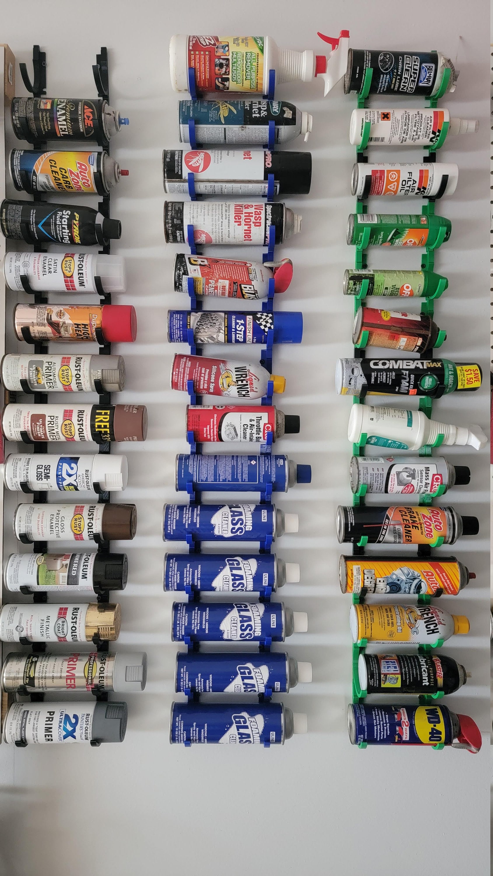 Spray Can Wall Storage Hanging System to Hang Cans | Garage Organization | Wall Mounted | Organize | Gifts for Men | Paint Bottles