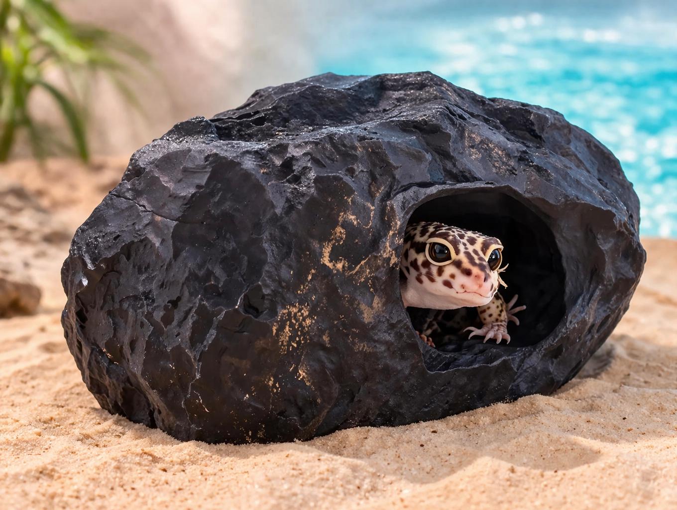 Reptile Cave With Removable Top - Pet Snakes Lizards Bearded Dragon Python Crested Gecko Veiled Chameleon Leopard Corn Snake