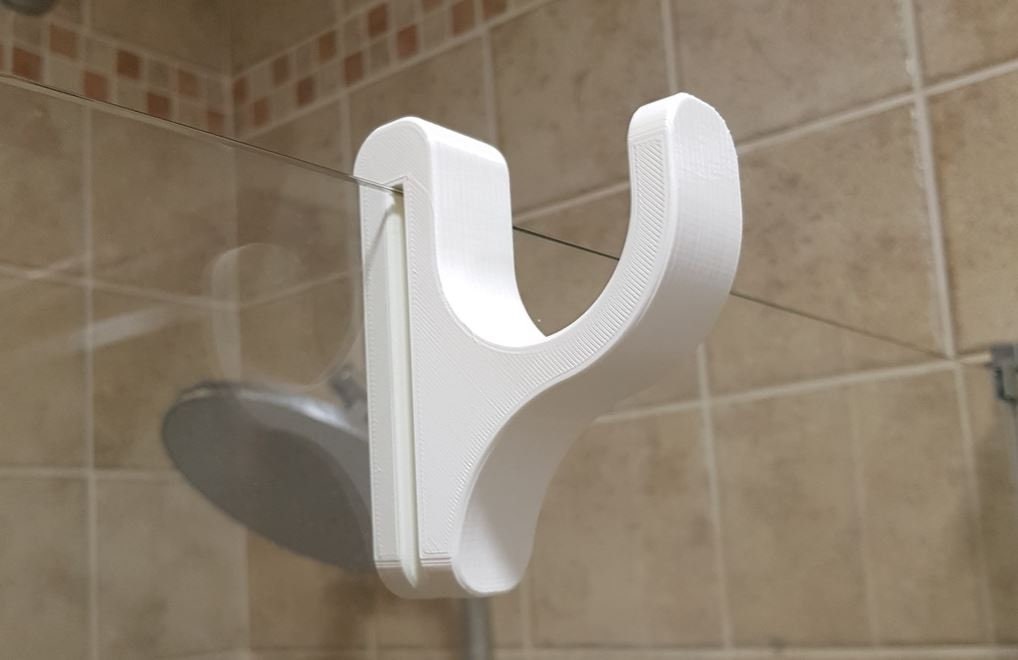 Chonky towel hooks for a glass shower wall to match the hardware. :  r/functionalprint