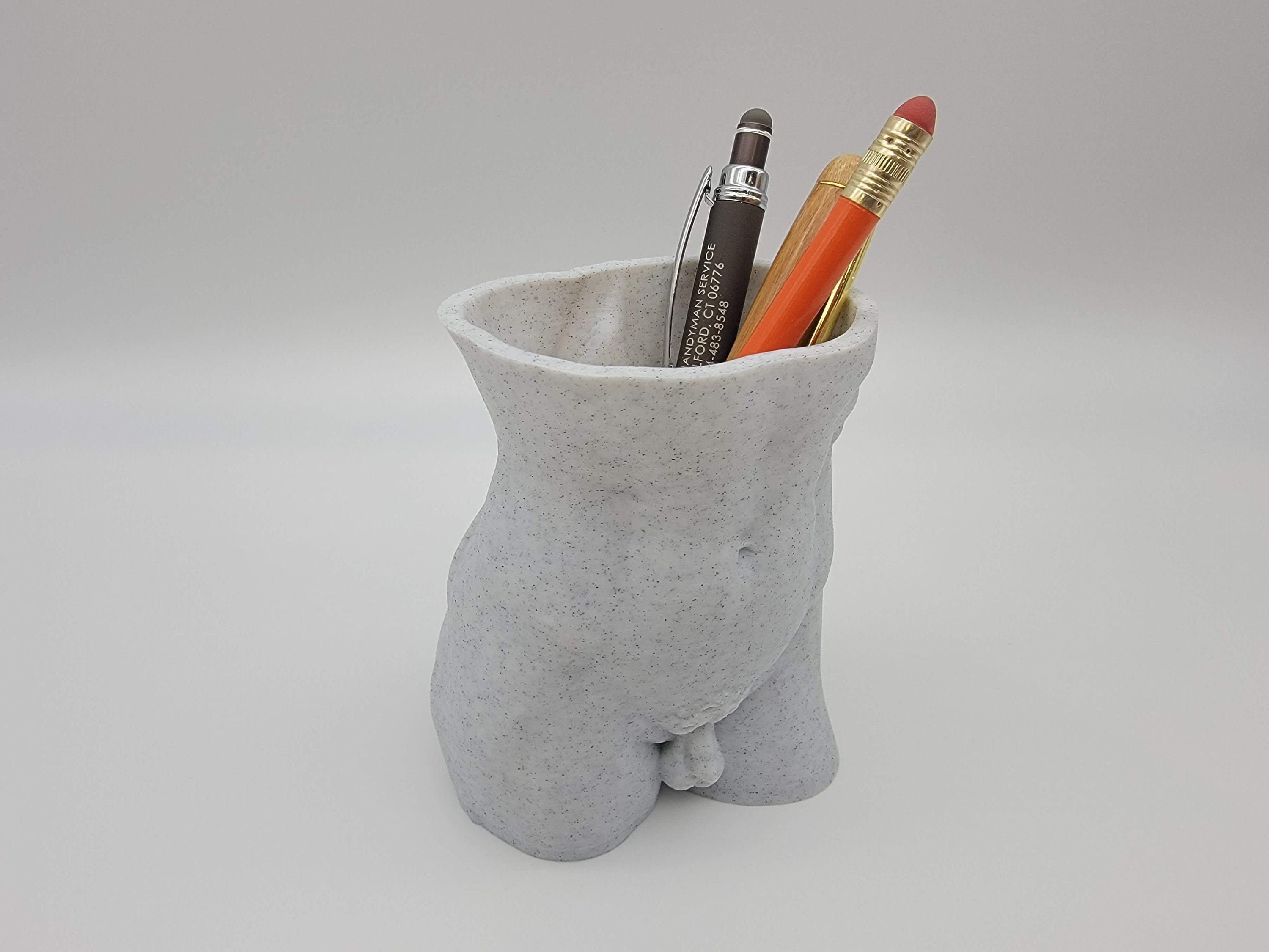 Minimalist Wooden Pencil Holder. Nordic Pen Cup for Desk