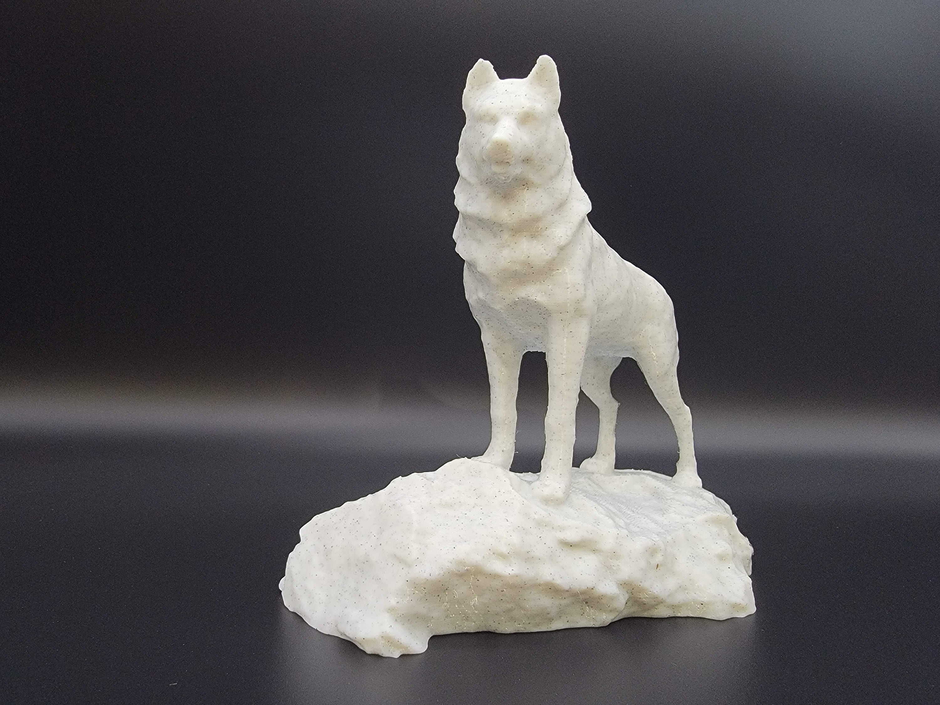 Husky Statue | Housewarming Gift for Husky Lovers | Dog Lovers Gifts | Animals Veterinarians Office Gift | Wolf on Rock Figurine Paintable