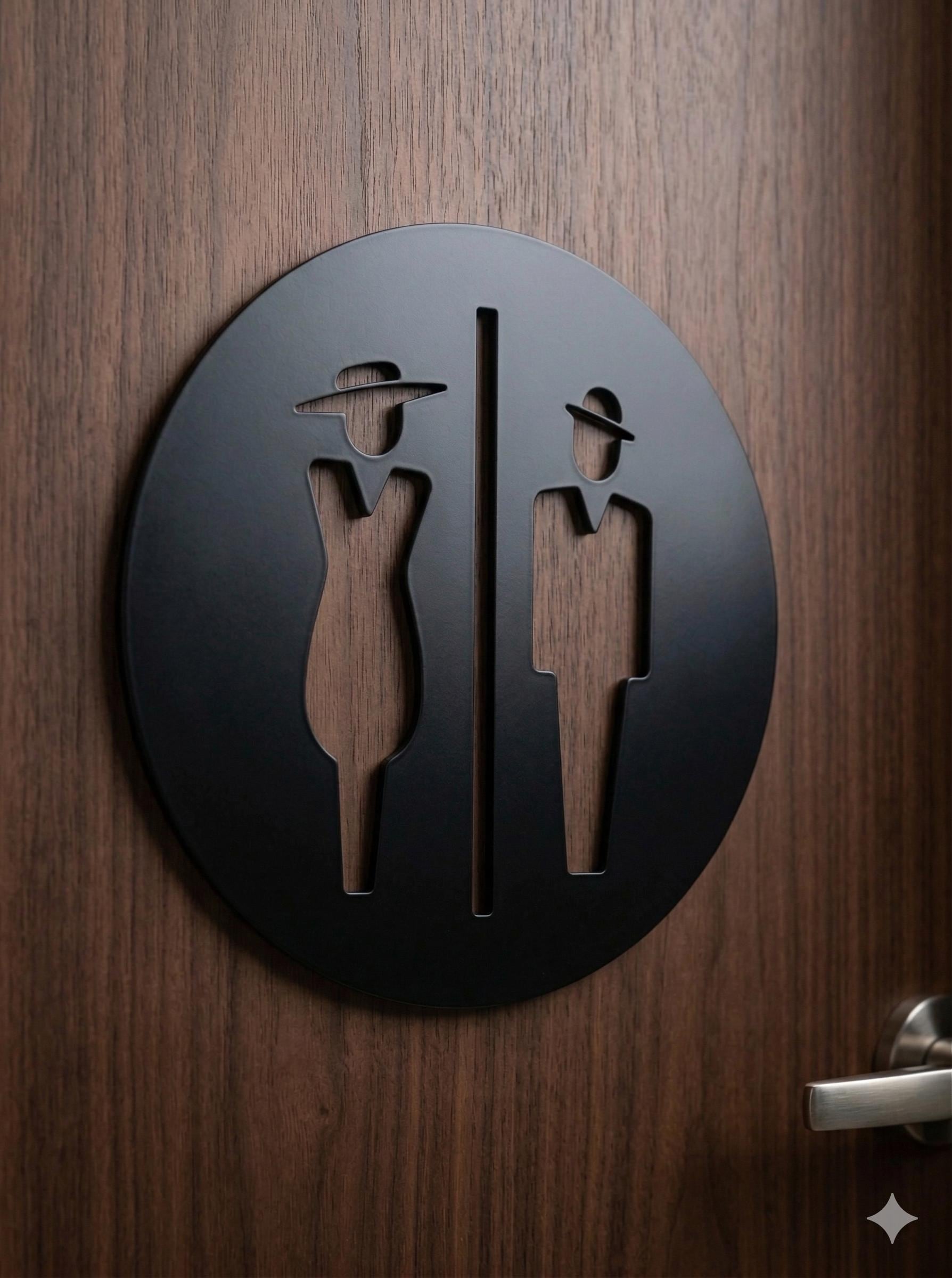 Classy Bathroom Sign | Restroom Sign Figures | Any Color | Free Standing Mens Room and Ladies Room Lavatory Figurines | Man Woman Rest