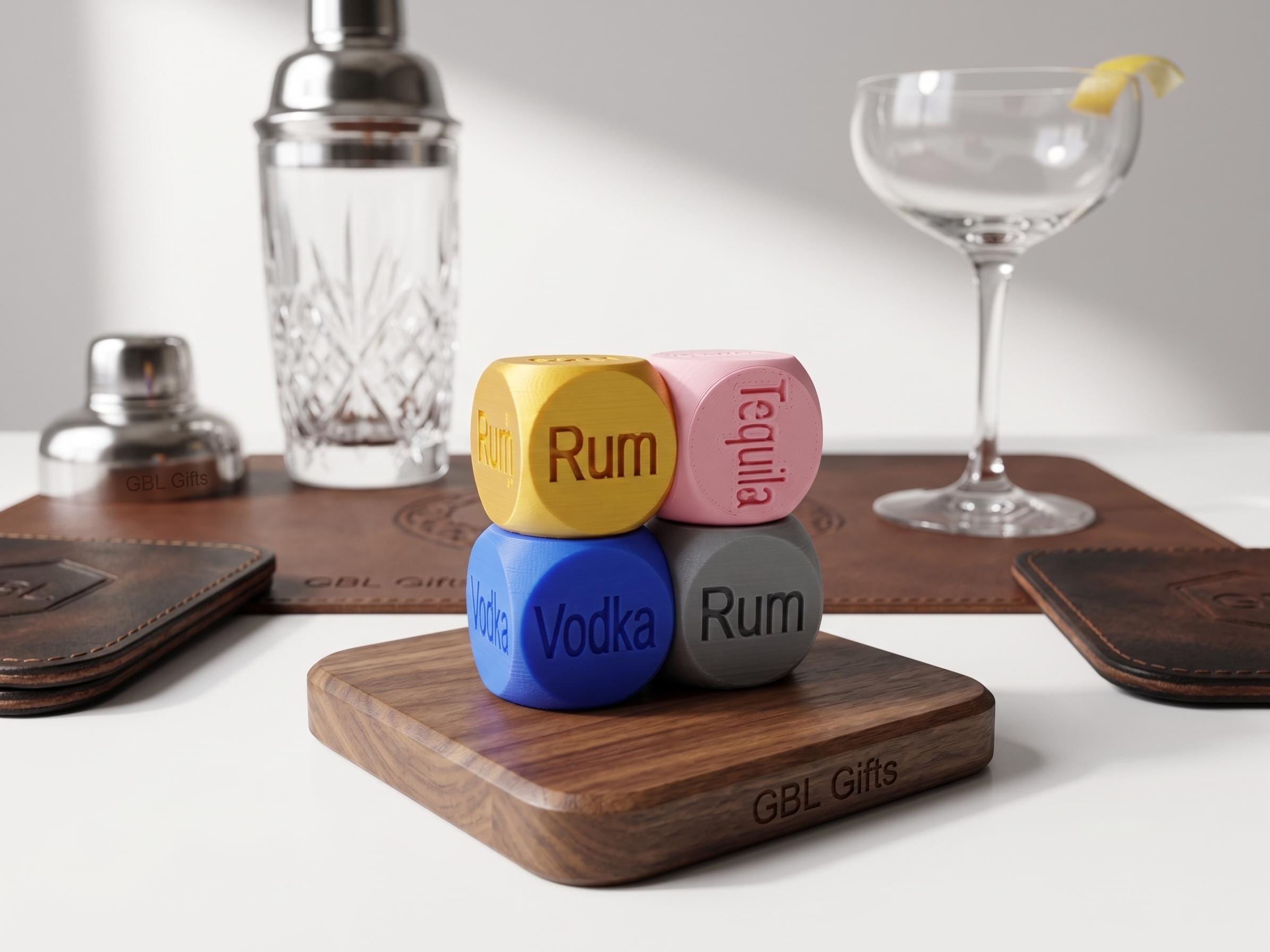 Alcohol Liquor Choosing Dice - Any Color - Vodka, Whisky, Rum, Brandy, Gin, Tequila