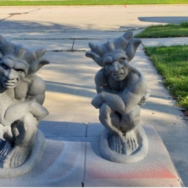 Chill Gargoyle Statue | Any Color Garden | Desk Topper | Many Gargoyles in the Shop! Paintable!