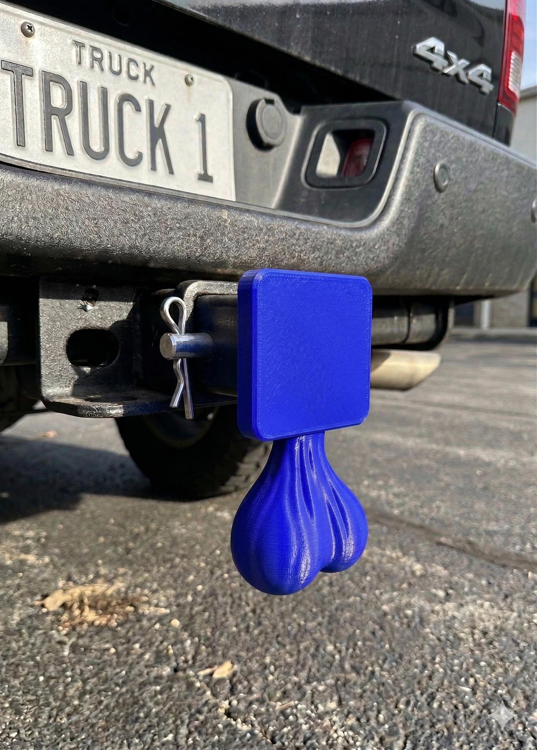 2" Hitch Receiver Cover with Balls Nutsack - Any Color! "Truck Nuts"