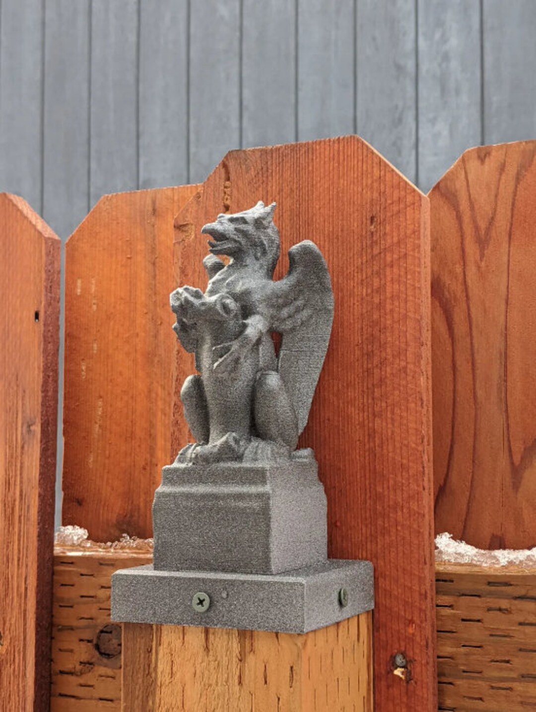 Gargoyle Fence Post Topper 4x4 PVC Vinyl or Wood Garden Gargoyal Statue