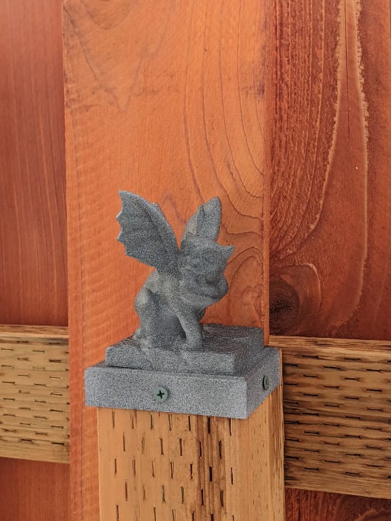 Gargoyle Fence Post Topper 4x4 PVC Vinyl or Wood - Garden Gargoyal Statue