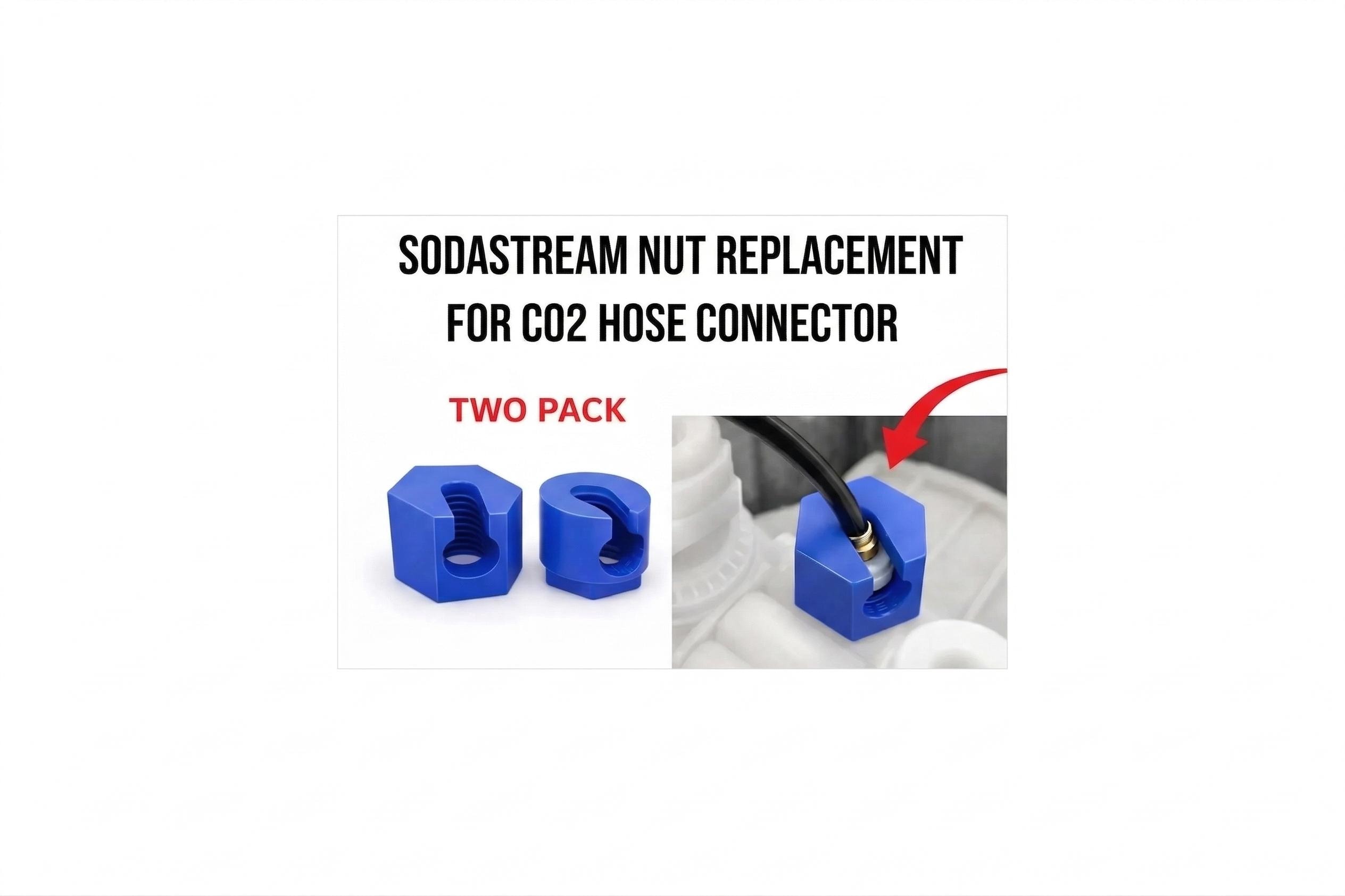 Nut Replacement for SodaStream Machines CO2 Hose Connector (Two Pack)
