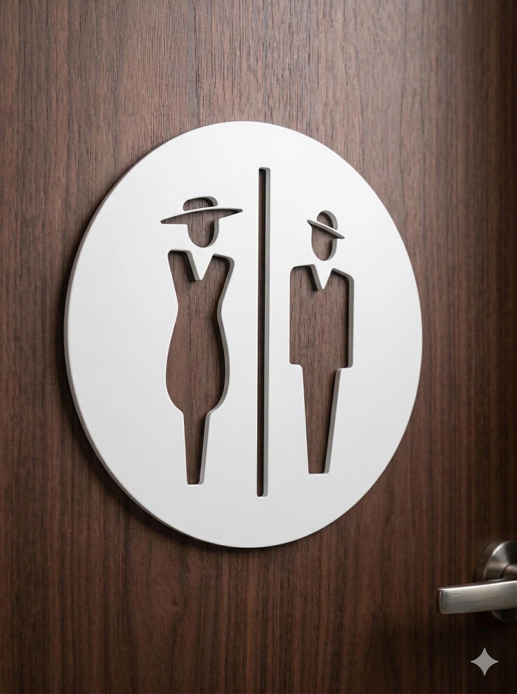 Wc Sign Classy Classy Bathroom Sign | Restroom Sign Figures | Any Color | Free ...