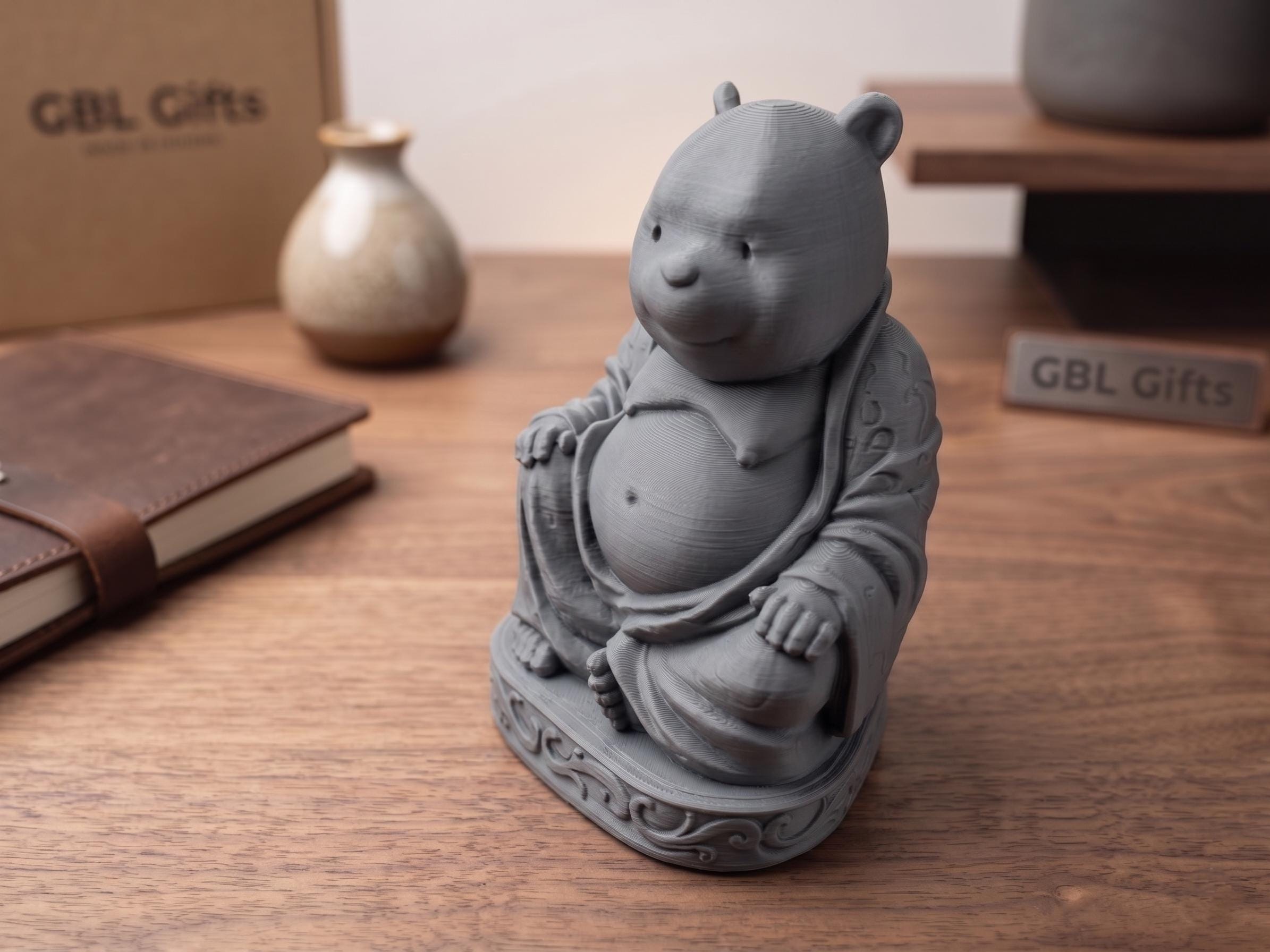 Meditating Bear Buddha Statue Any Color! | Funny Zen Bear Figurine | Buddhist Gift | Cute Home Decor | Desk Statue