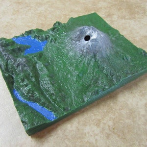 Mount St. Helens Topography Map (With lava chamber!) - Any Color