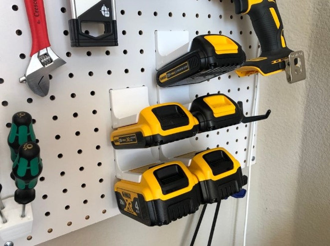 Dewalt 20V Max Battery Pegboard Mount Garage Battery Organization