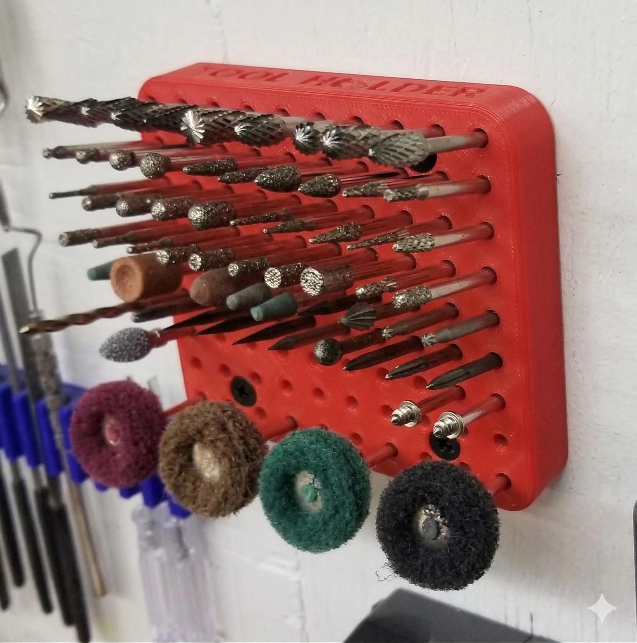 Bit Holder Compatible with Dremel | Garage Organization | Rotary Tool Accessories | Wall Mounted Storage