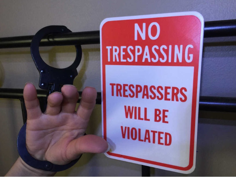 Funny No Trespassing Sign - Violated