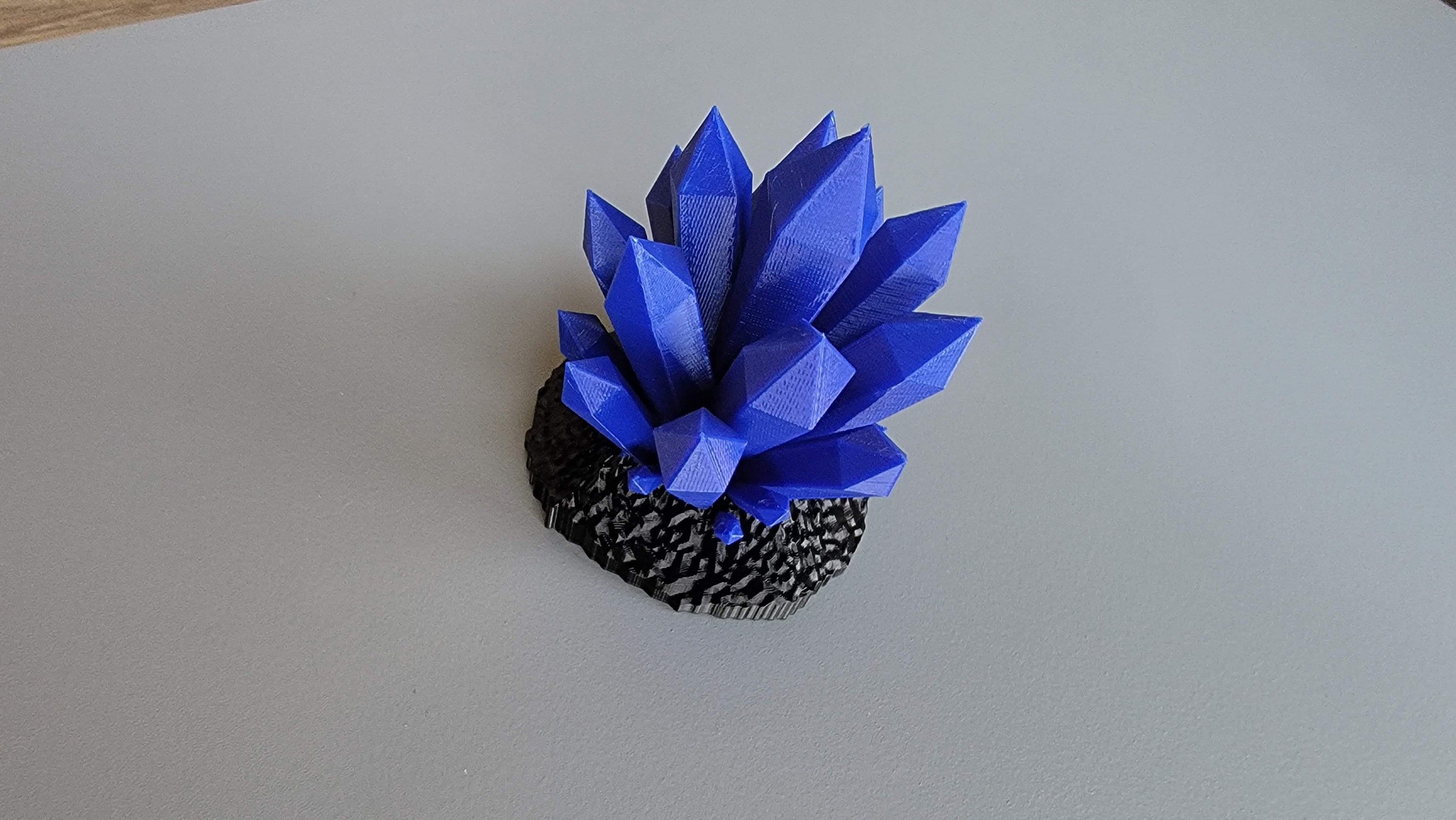 Crystal Cluster Gamer Home Decor | Blue Crystals | Black Base | Fantasy Tabletop Gaming Decor