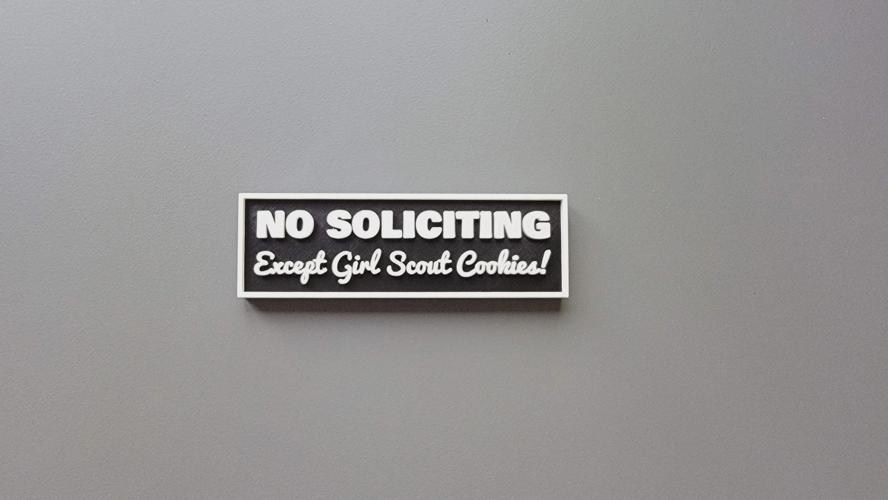 ANY COLOR! No Soliciting Sign Except Cookie Season | Funny | Keep Solicitors Away | Front Door Sign
