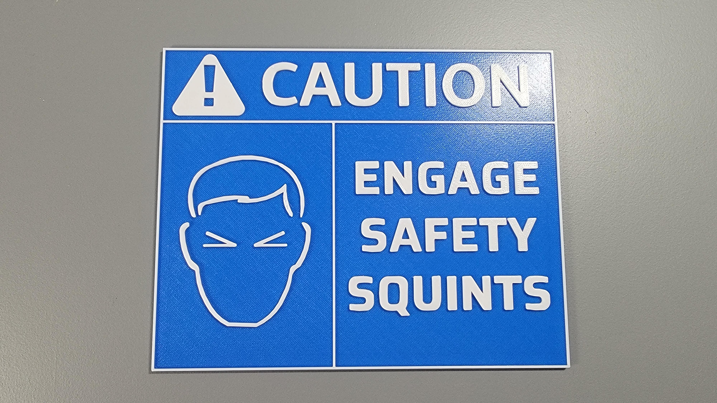 Caution Engage Safety Squints Funny Shop Sign | Gift for Mechanics, Carpenters, Electricians, Plumbers, Landscaper, Dad Him His Guys Dudes