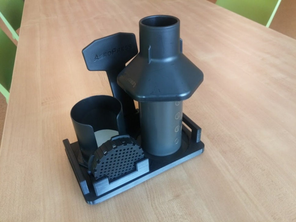 Coffee Press Caddy Compatible with AeroPress - Coffee Station Dryer and Organizer