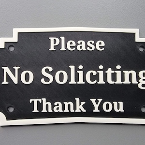 Please No Soliciting - Thank You - Front Door Porch Sign