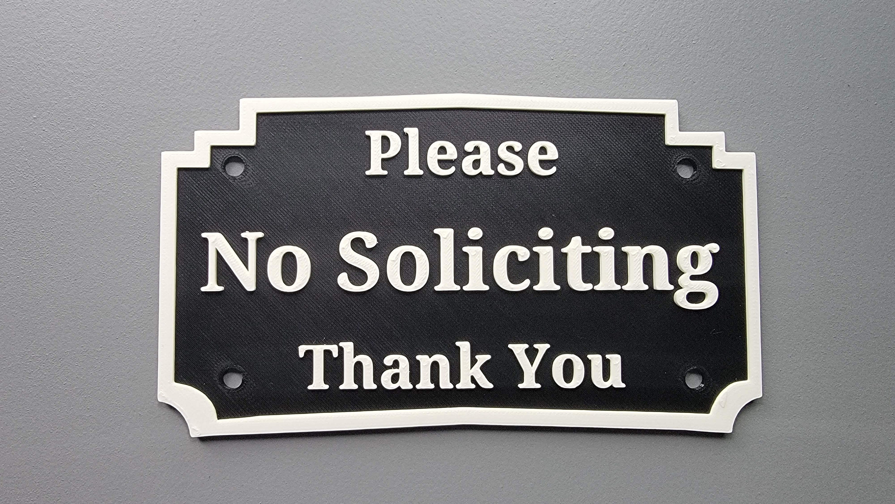 Please No Soliciting - Thank You - Front Door Porch Sign
