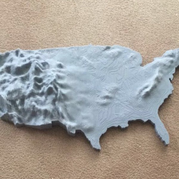 Topographical Map of The United States of America - Any Color!