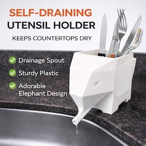 Jumbo Elephant Cutlery Drainer to drain forks, knives, kitchen utensils sponge dryer dries your kitchen sink items dry silverware