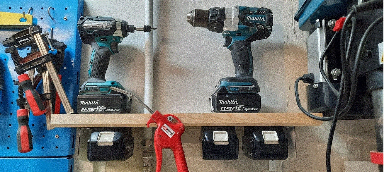 Battery Wall Mount Compatible with Makita 18V - Under Shelf / Cabinet